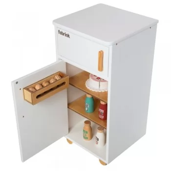 Geladeira Infantil Branca de Madeira Fabrink Cozinha Criativa