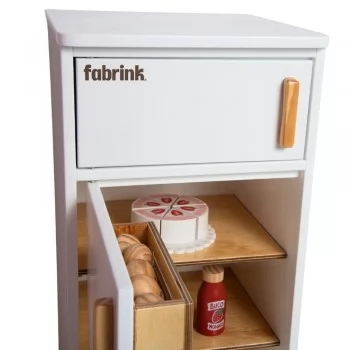 Geladeira Infantil Branca de Madeira Fabrink Cozinha Criativa