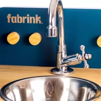 Cozinha Infantil Completa com Geladeira Azul Petróleo Fabrink
