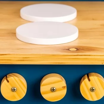 Cozinha Infantil Completa com Geladeira Azul Petróleo Fabrink