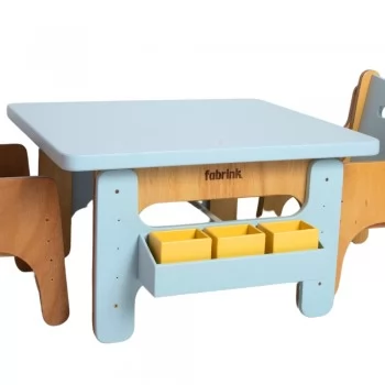 Mesa Infantil Azul Bebê de Madeira Fabrink Diversão e Criatividade